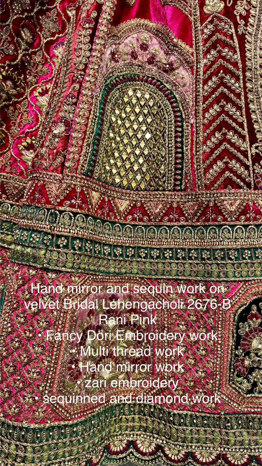 Beautiful Designer Bridal Heavy Velvet Lehenga Choli