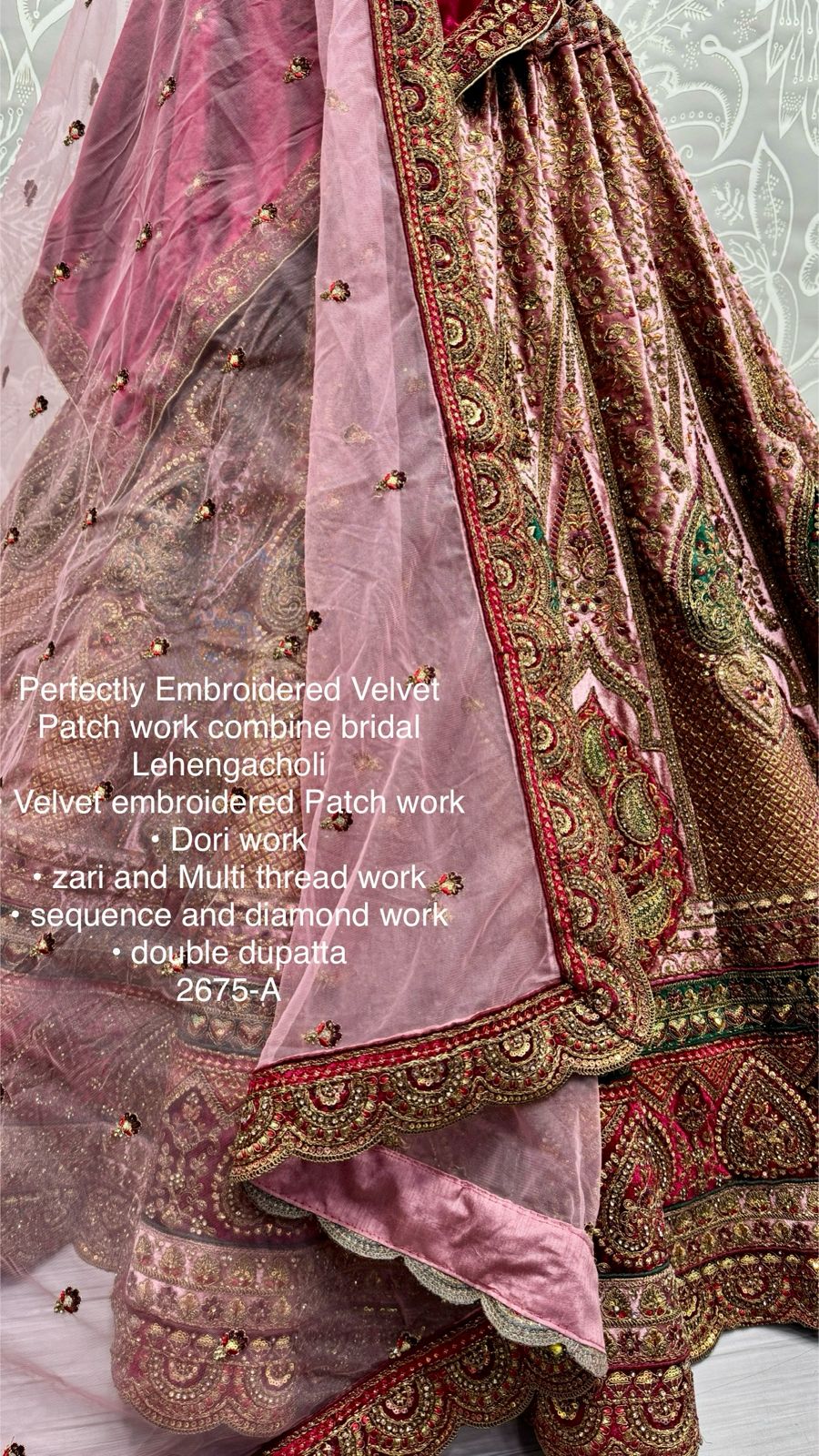 Beautiful Designer Bridal Heavy Velvet Lehenga Choli