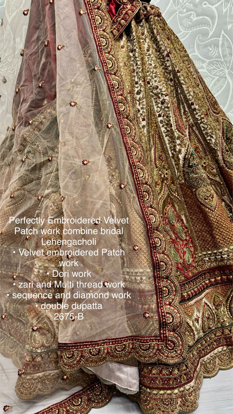 Beautiful Designer Bridal Heavy Velvet Lehenga Choli