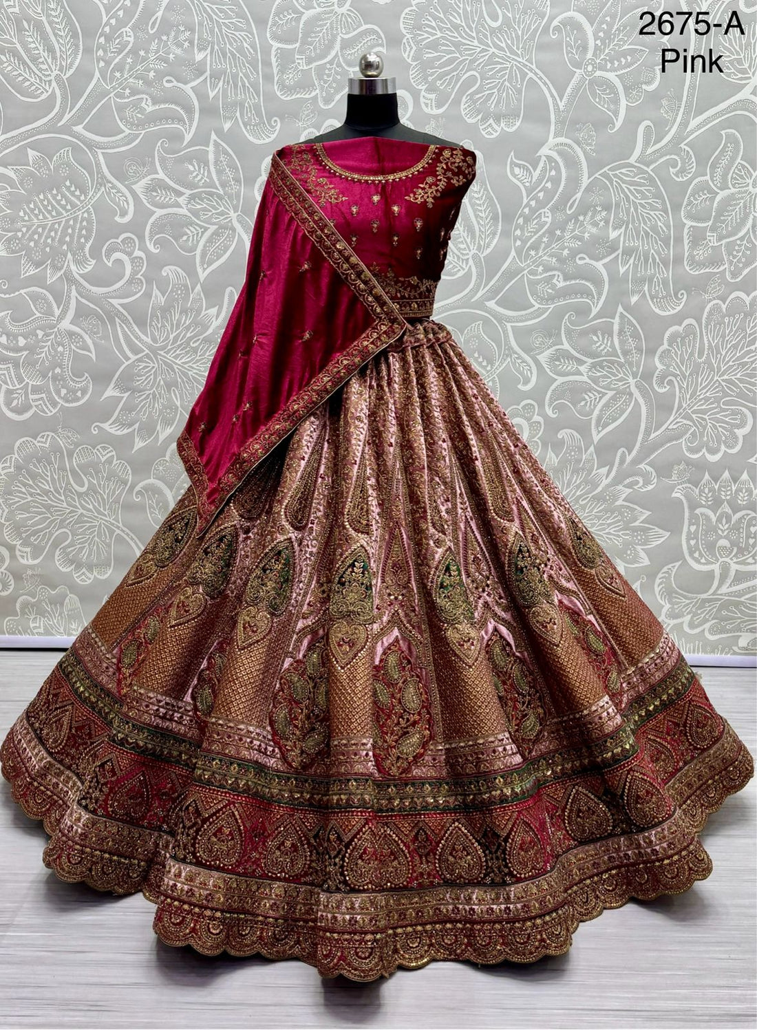 Beautiful Designer Bridal Heavy Velvet Lehenga Choli