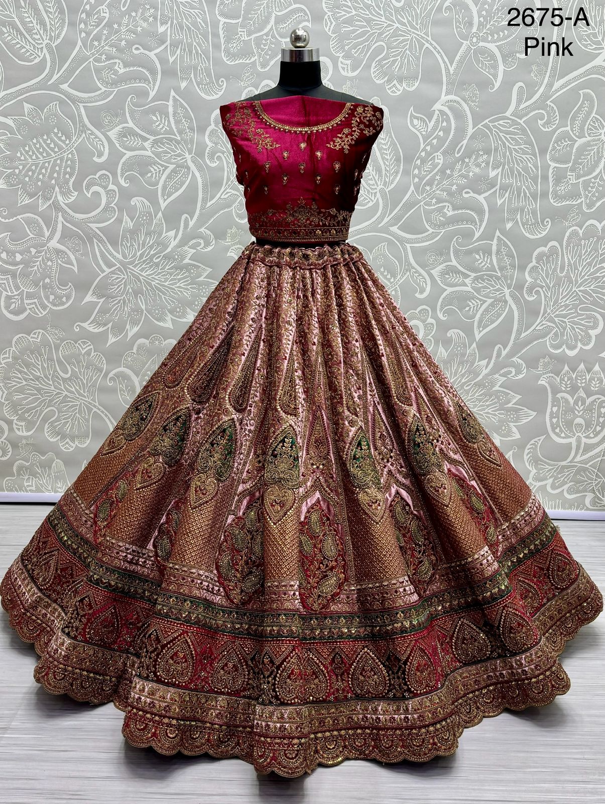 Beautiful Designer Bridal Heavy Velvet Lehenga Choli