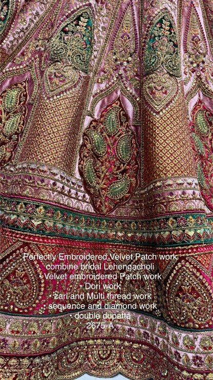 Beautiful Designer Bridal Heavy Velvet Lehenga Choli