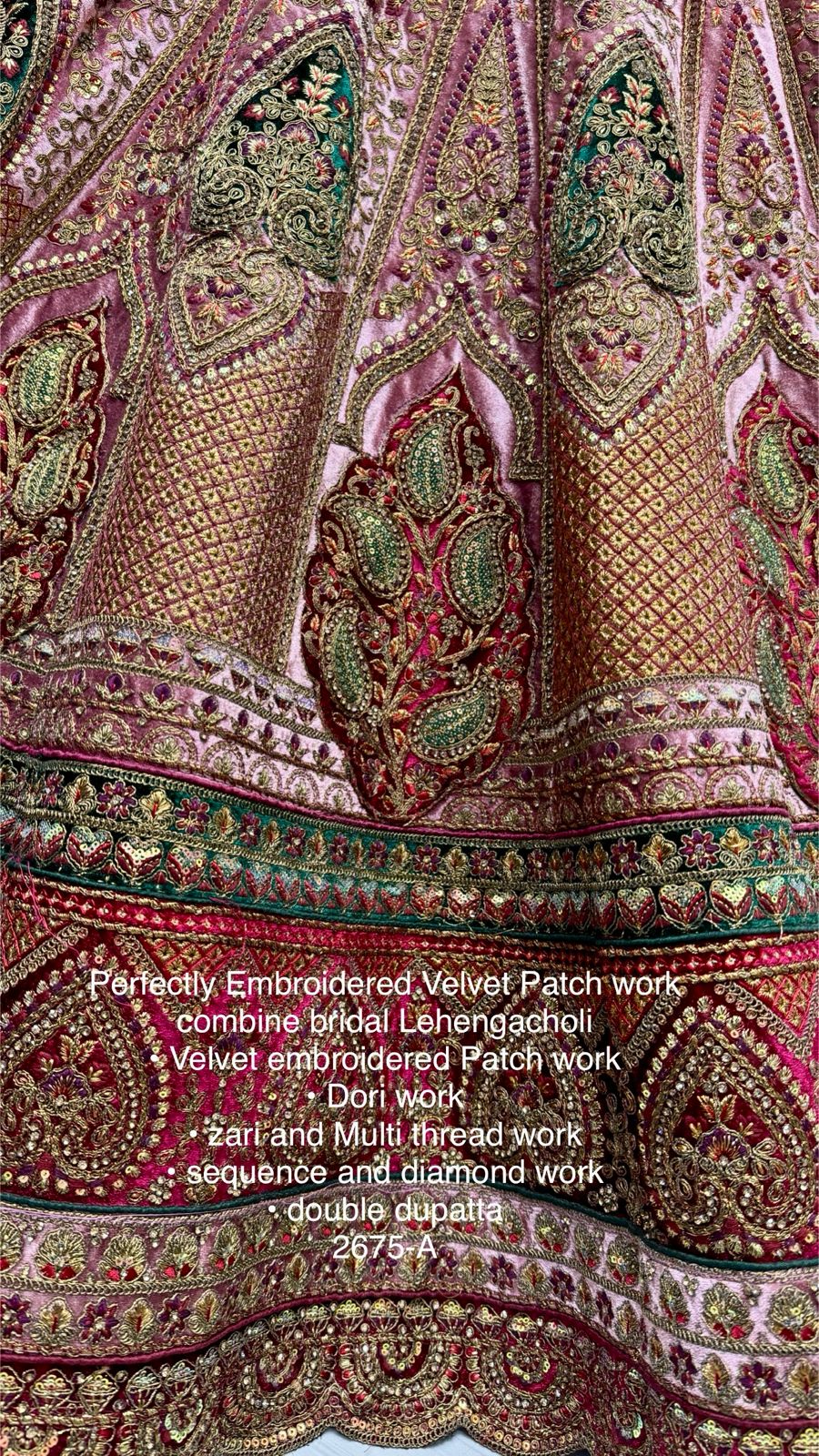 Beautiful Designer Bridal Heavy Velvet Lehenga Choli