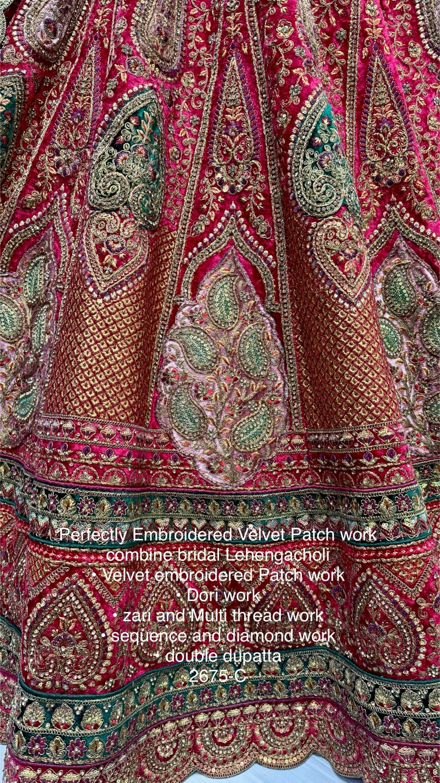 Beautiful Designer Bridal Heavy Velvet Lehenga Choli