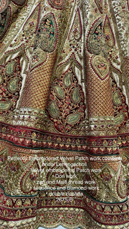 Beautiful Designer Bridal Heavy Velvet Lehenga Choli