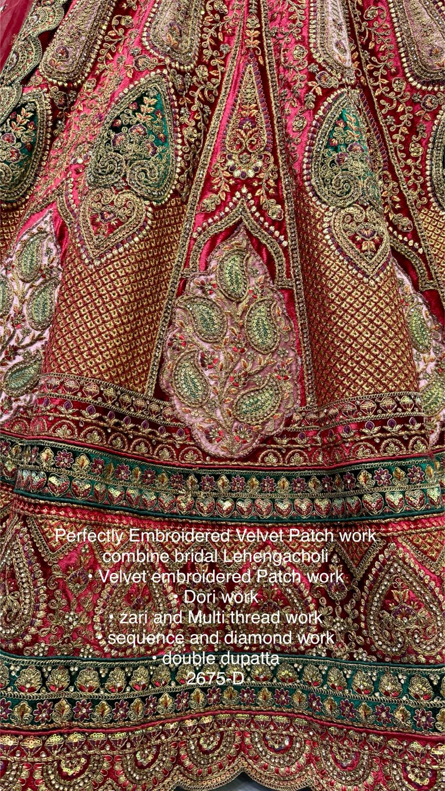 Beautiful Designer Bridal Heavy Velvet Lehenga Choli