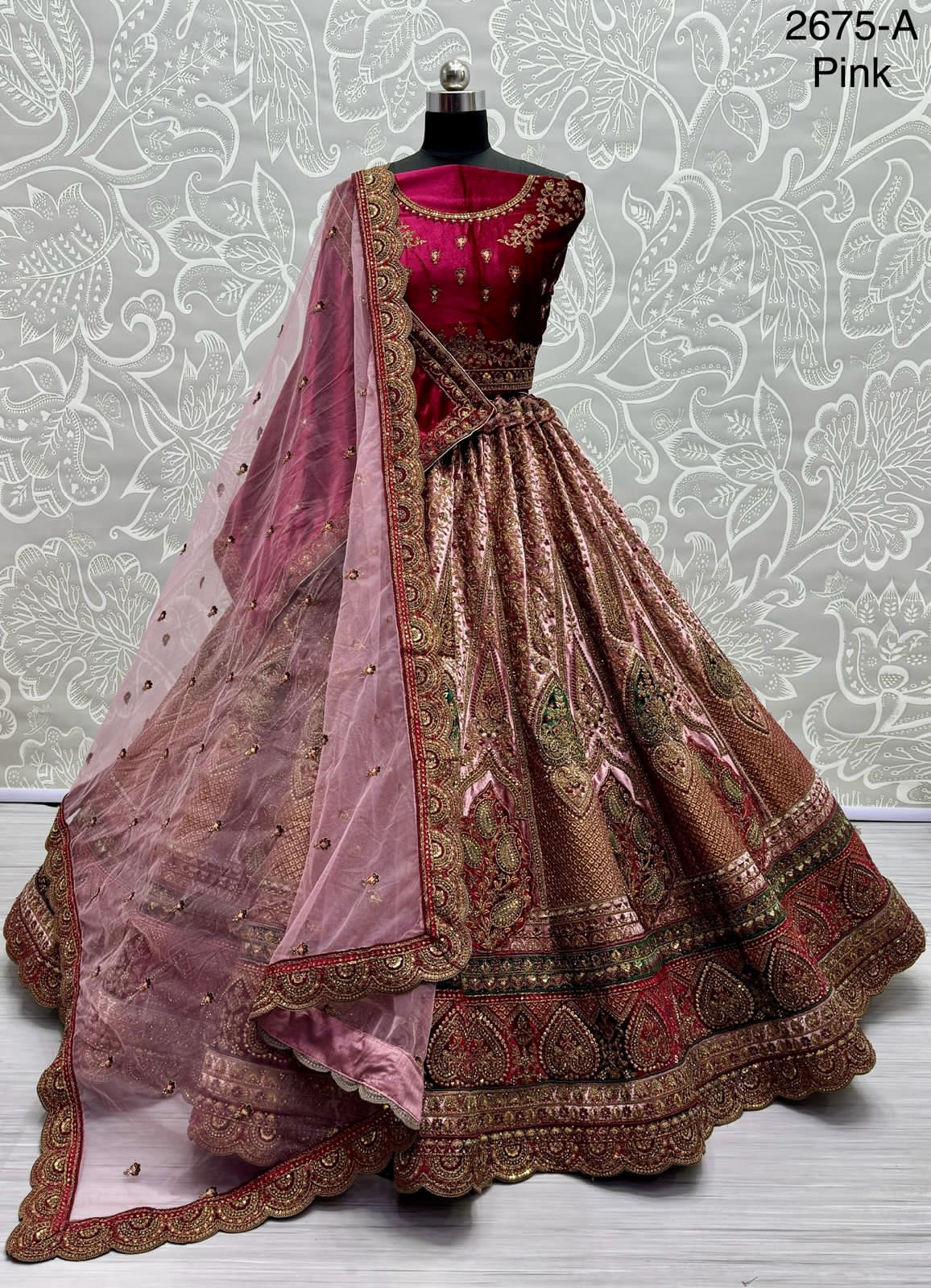 Beautiful Designer Bridal Heavy Velvet Lehenga Choli