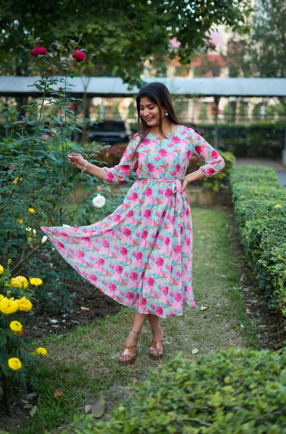 Beautiful Designer Summer Special Floral Printed Muslin  Co-ord Set