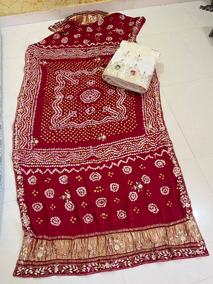 Beautiful Pure Upada Silk Lehanga Choli With Gaji Silk Duppta