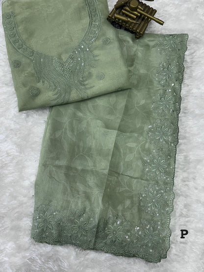 Beautiful Designer Party Wear Kangana Pure Rangeen Silk Saree