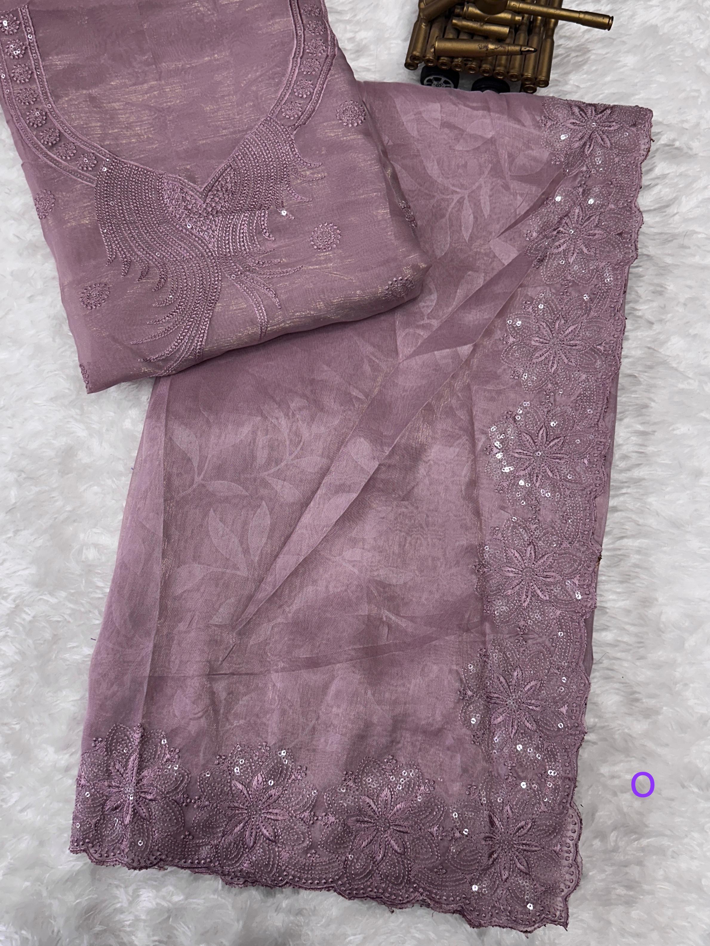 Beautiful Designer Party Wear Kangana Pure Rangeen Silk Saree