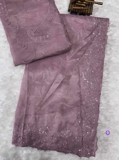 Beautiful Designer Party Wear Kangana Pure Rangeen Silk Saree