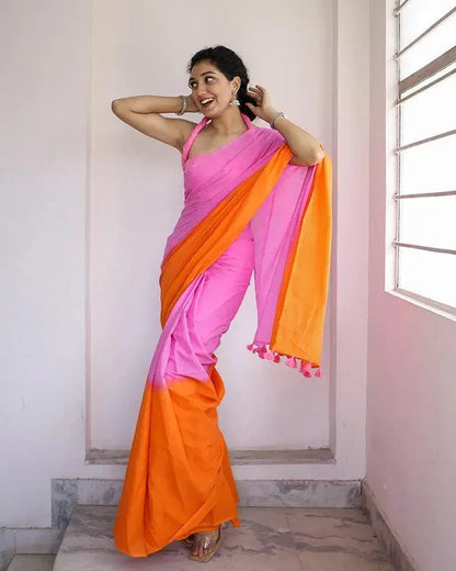 Beautiful Designer Soft Linen Saree Digital Print Saree