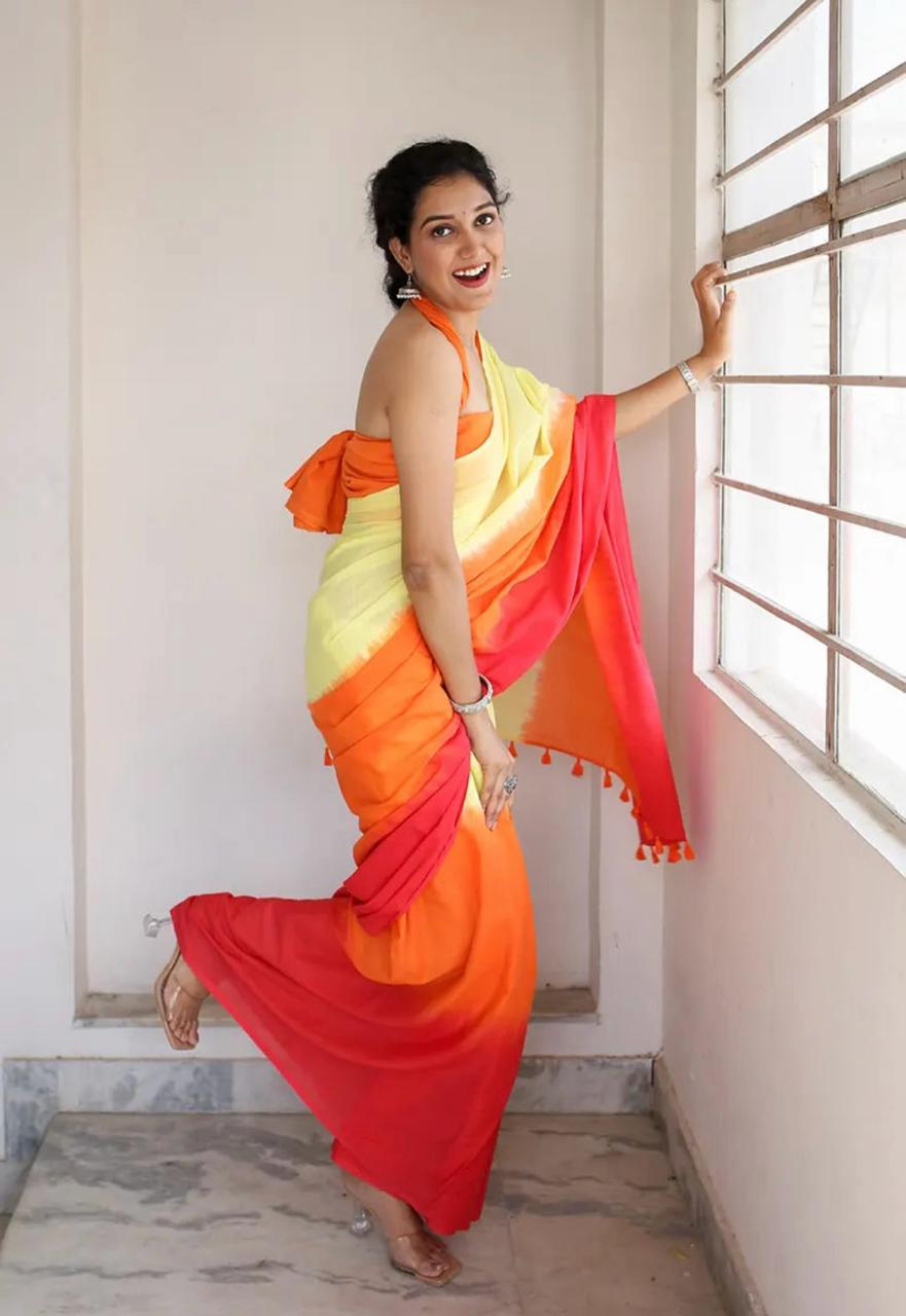 Beautiful Designer Soft Linen Saree Digital Print Saree