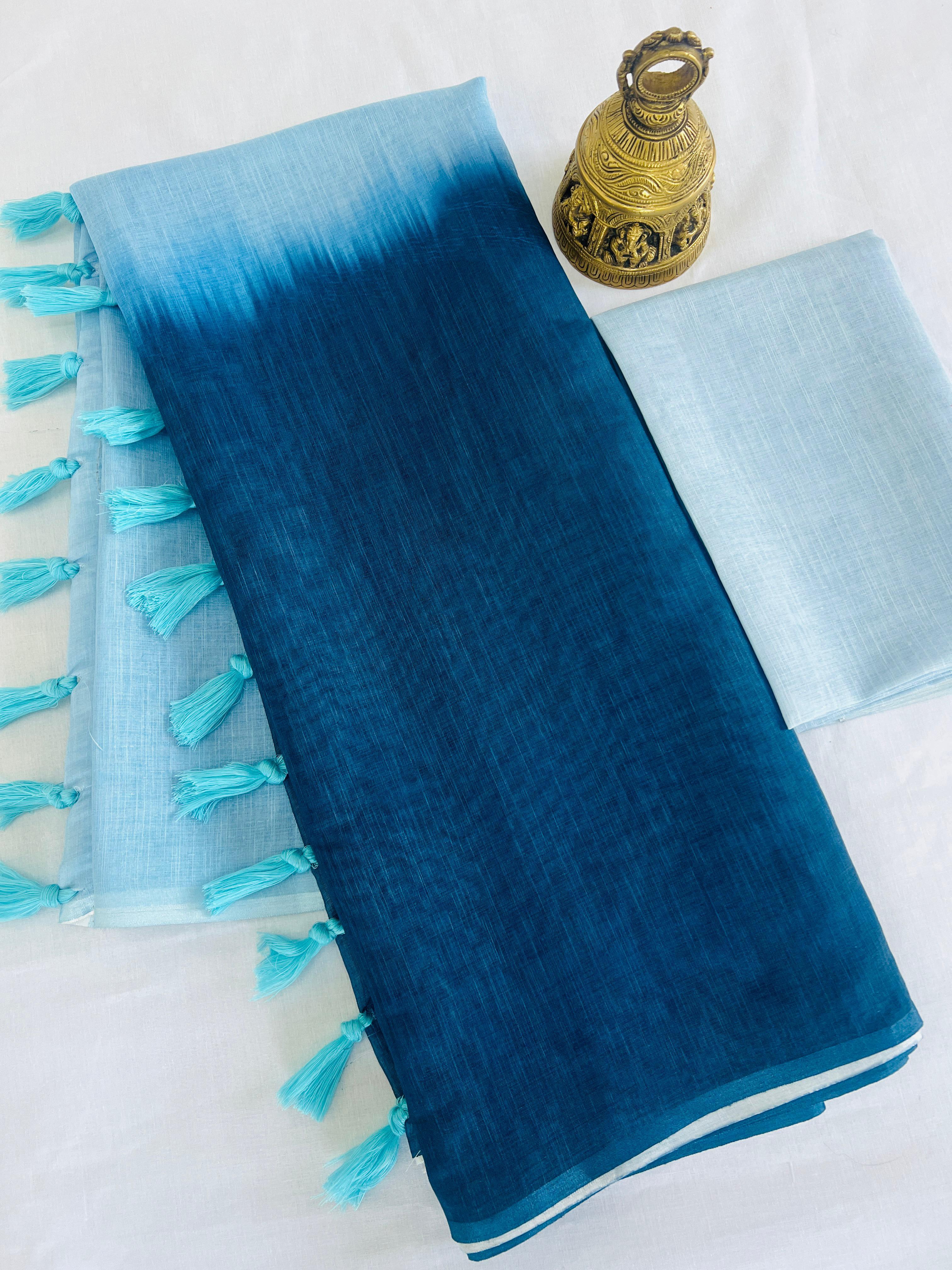 Beautiful Designer Soft Linen Saree Digital Print Saree