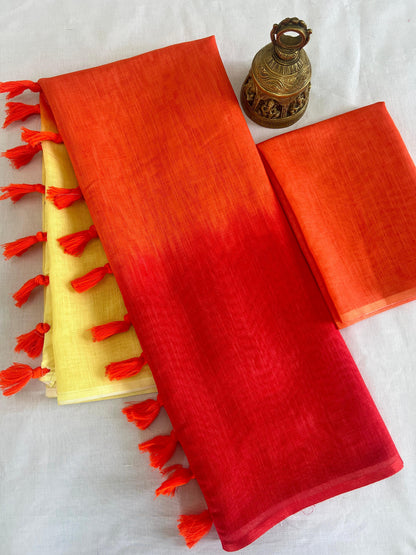 Beautiful Designer Soft Linen Saree Digital Print Saree