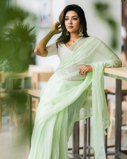 Beautiful Designer Soft Georgette With Sequence Saree