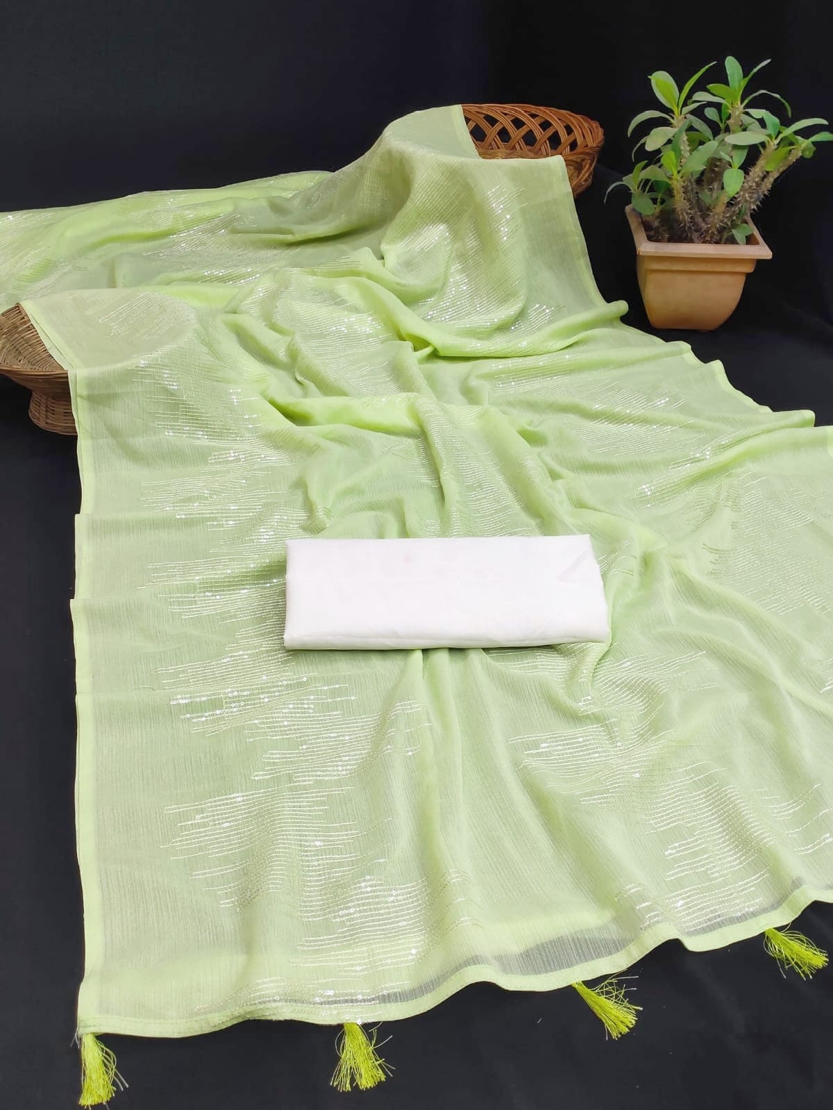 Beautiful Designer Soft Georgette With Sequence Saree