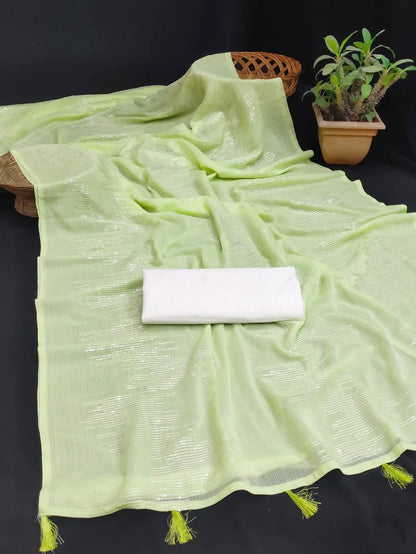 Beautiful Designer Soft Georgette With Sequence Saree