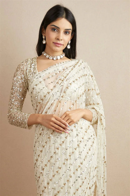 Beautiful Designer Heavy Georgette With Sequence Saree