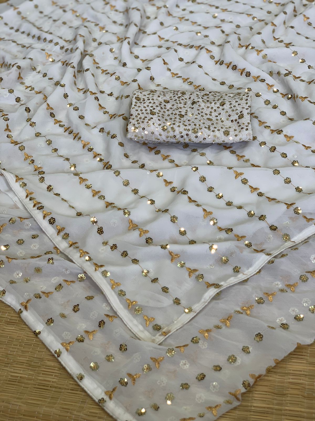 Beautiful Designer Heavy Georgette With Sequence Saree