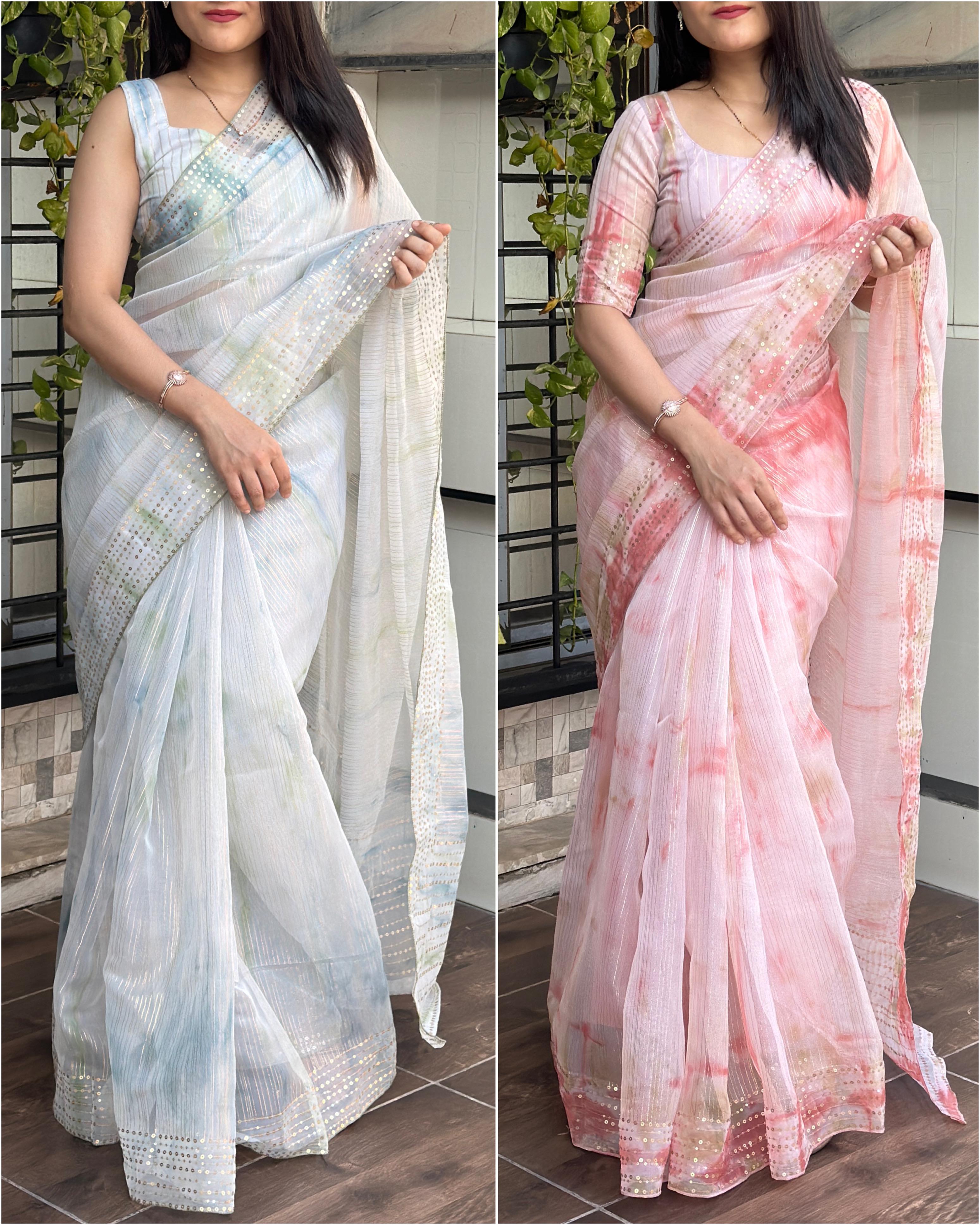 Beautiful Designer Summer Special Pure Organza silk Saree