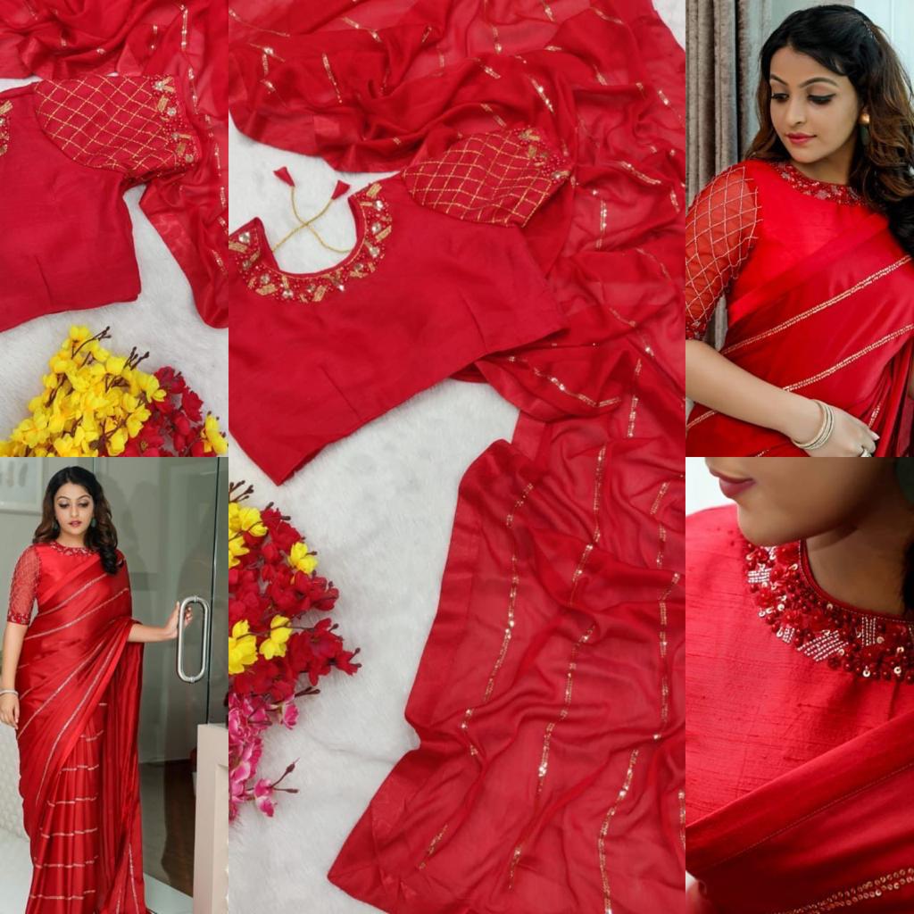 Beautiful Designer Heavy Rangoli Silk With Sequence Saree