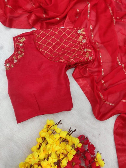 Beautiful Designer Heavy Rangoli Silk With Sequence Saree