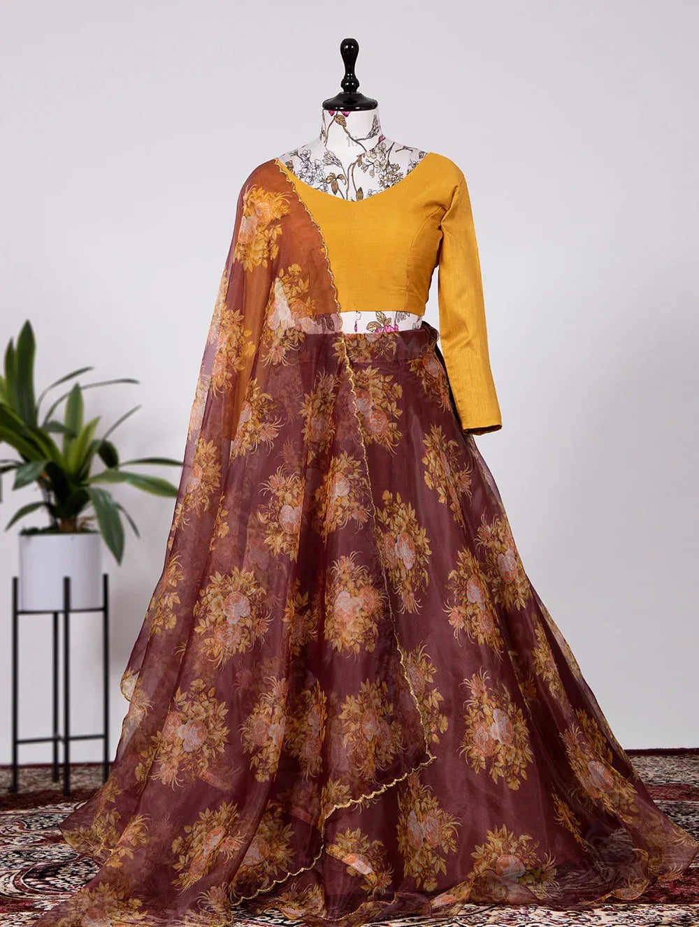 Beautiful Designer Soft Organza Floral Print Lehenga Choli
