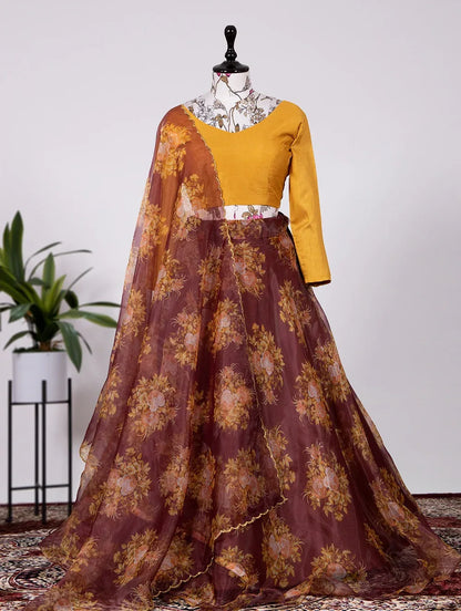 Beautiful Designer Soft Organza Floral Print Lehenga Choli
