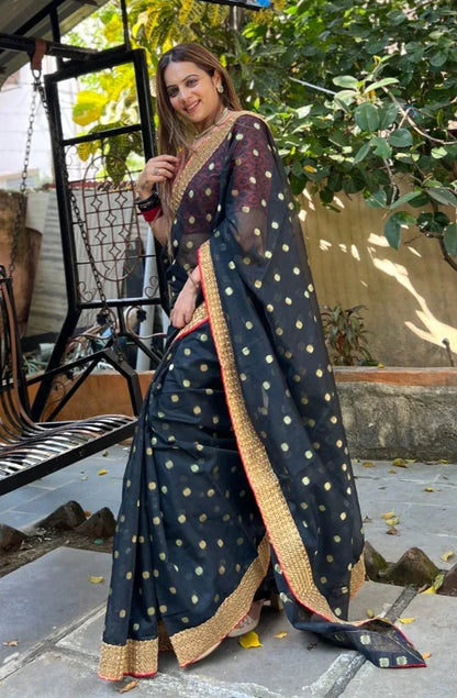 Beautiful Designer Soft Cotton With Butti Saree