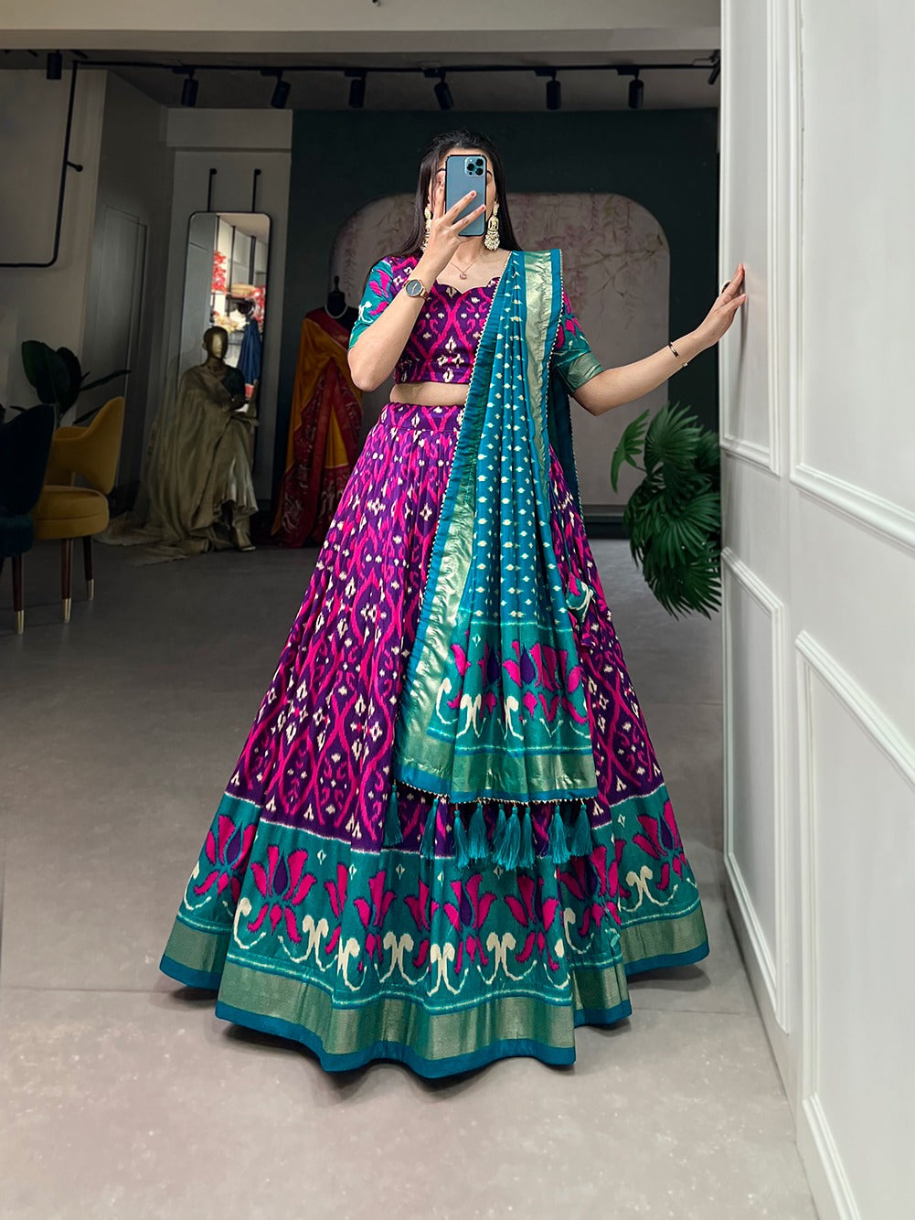 Beautiful Designer Soft Tussar Silk Lehenga Choli