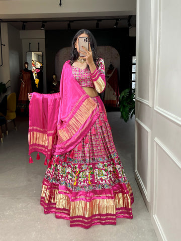 Beautiful Designer Party Wear Pure Gaji Silk Lehenga Choli