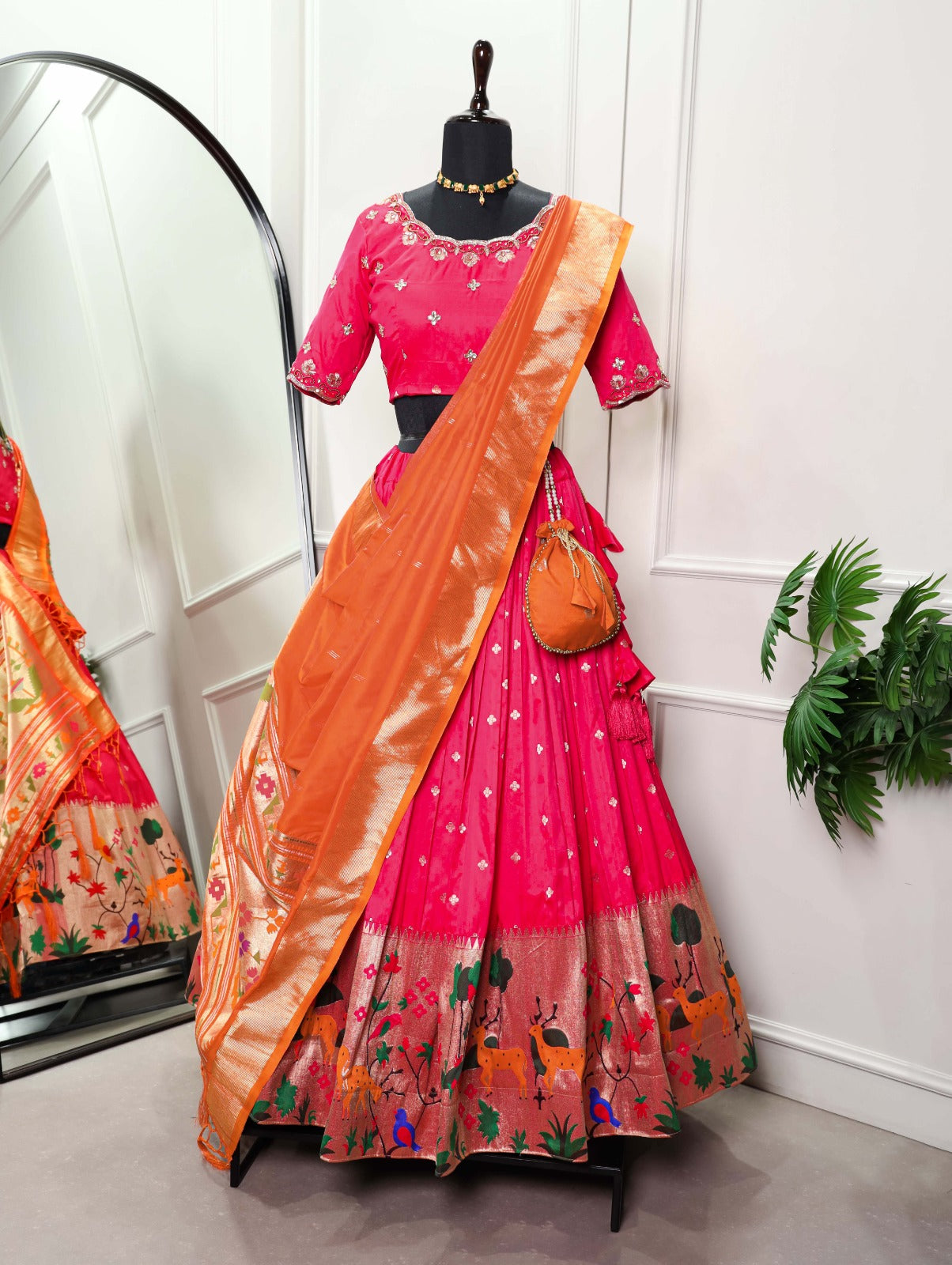 Beautiful Designer Pure Paithani Silk Lehenga Choli