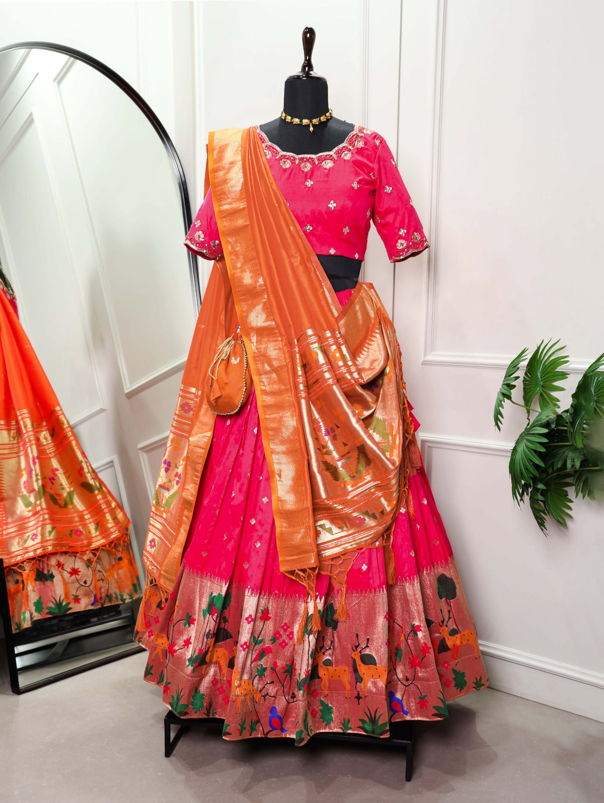 Beautiful Designer Pure Paithani Silk Lehenga Choli