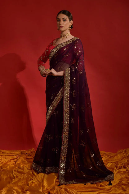 Beautiful Designer Heavy Georgette With Sequence Saree