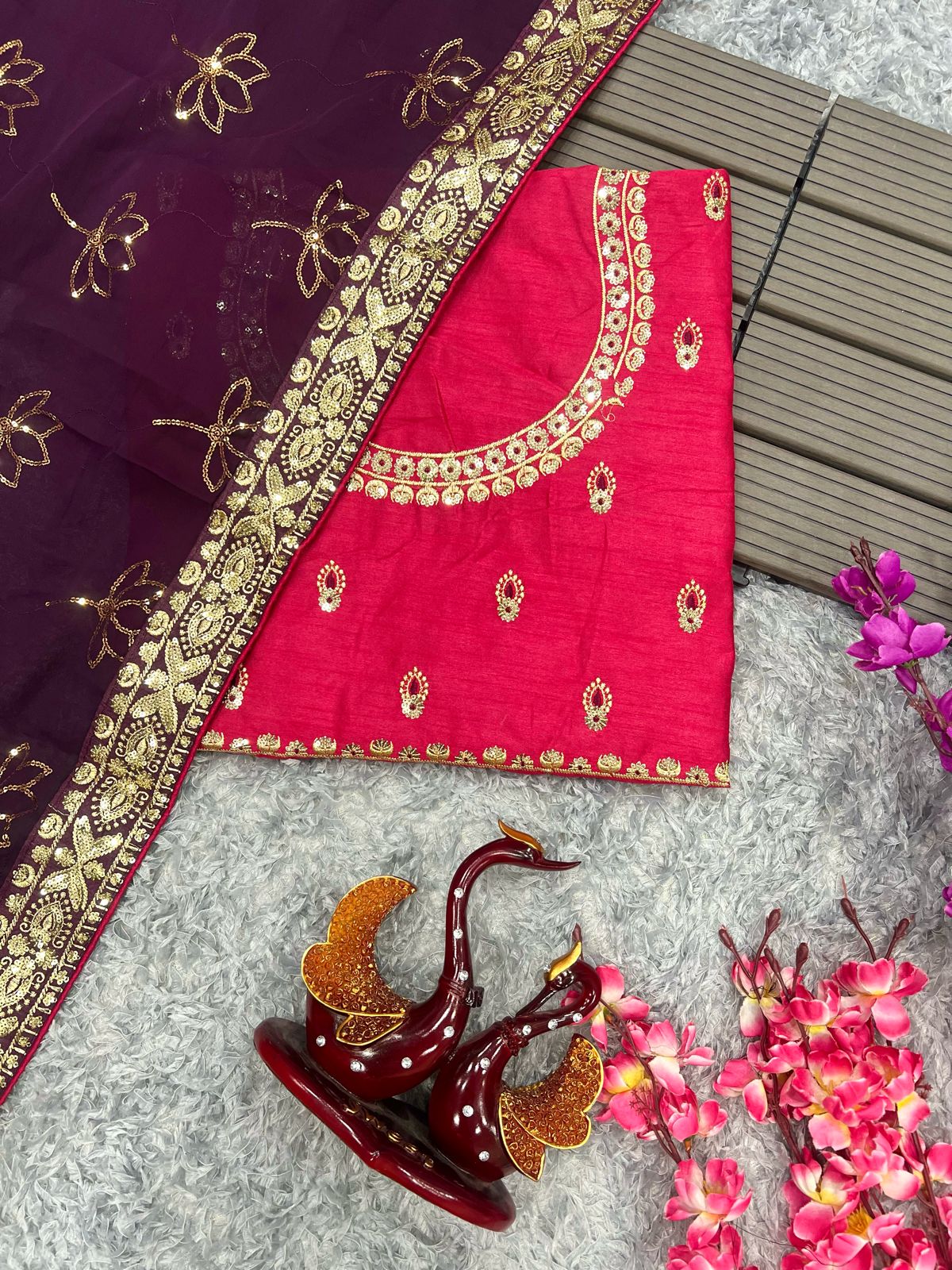 Beautiful Designer Heavy Georgette With Sequence Saree