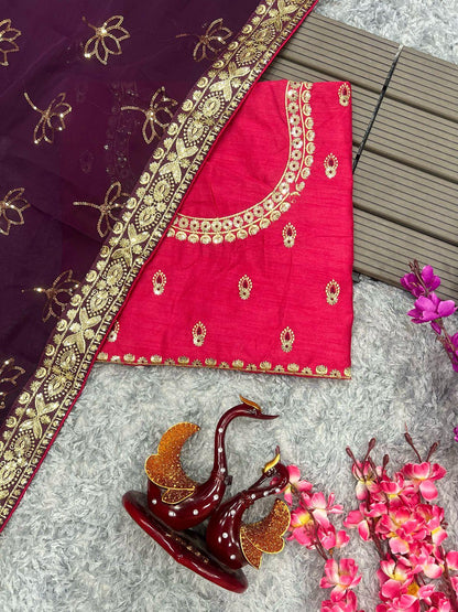 Beautiful Designer Heavy Georgette With Sequence Saree