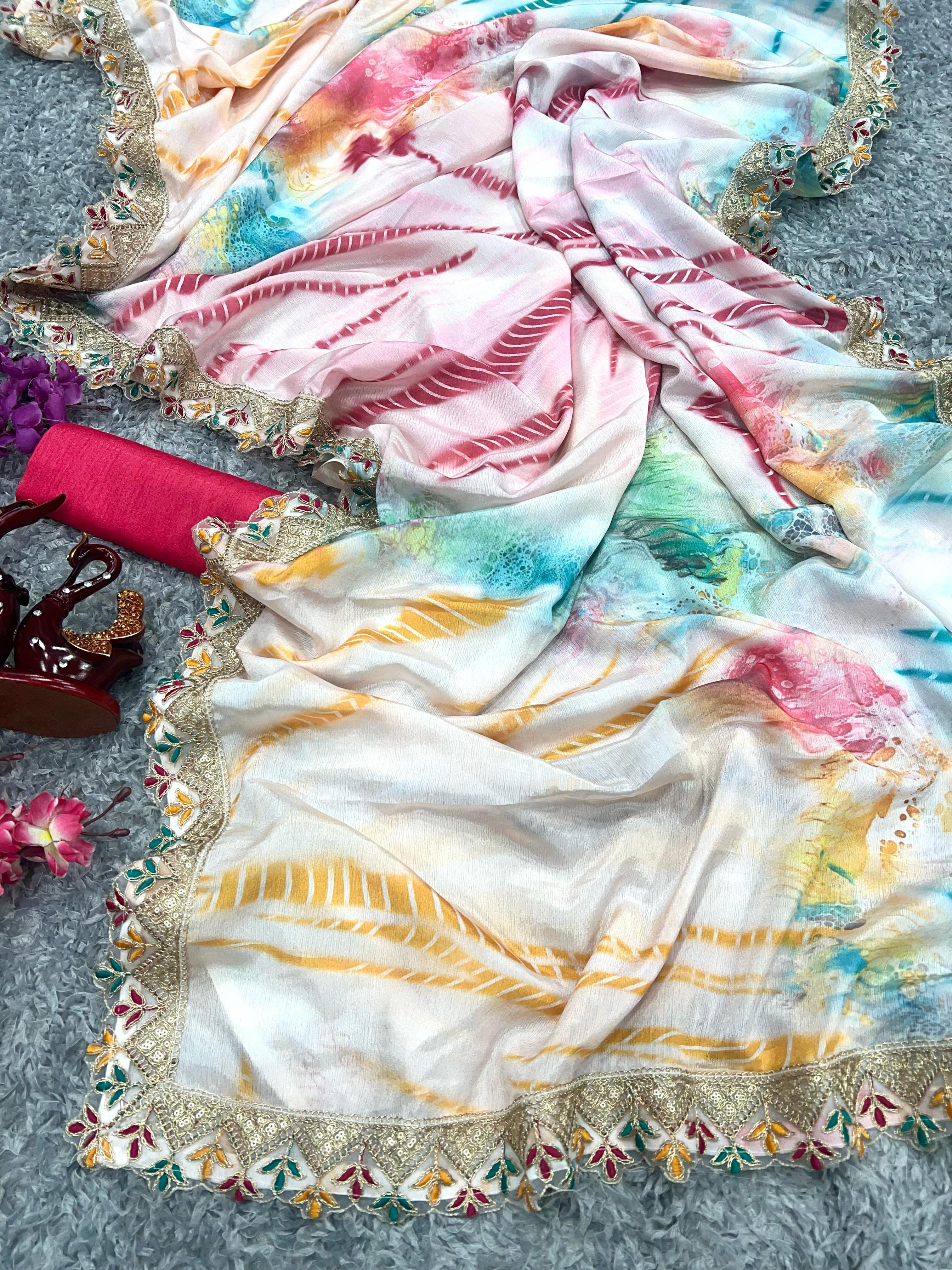 Beautiful Designer Heavy Georgette With Sequence Saree