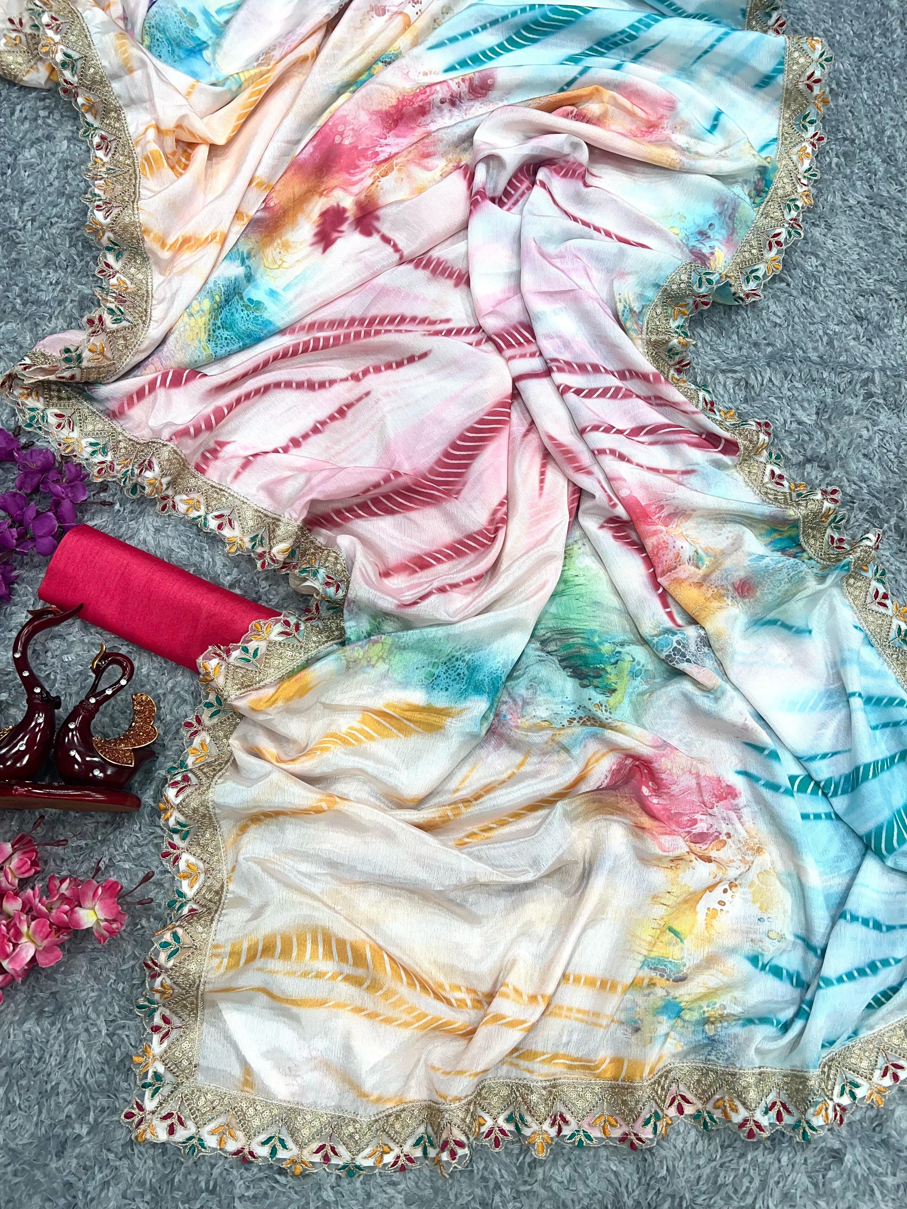 Beautiful Designer Heavy Georgette With Sequence Saree