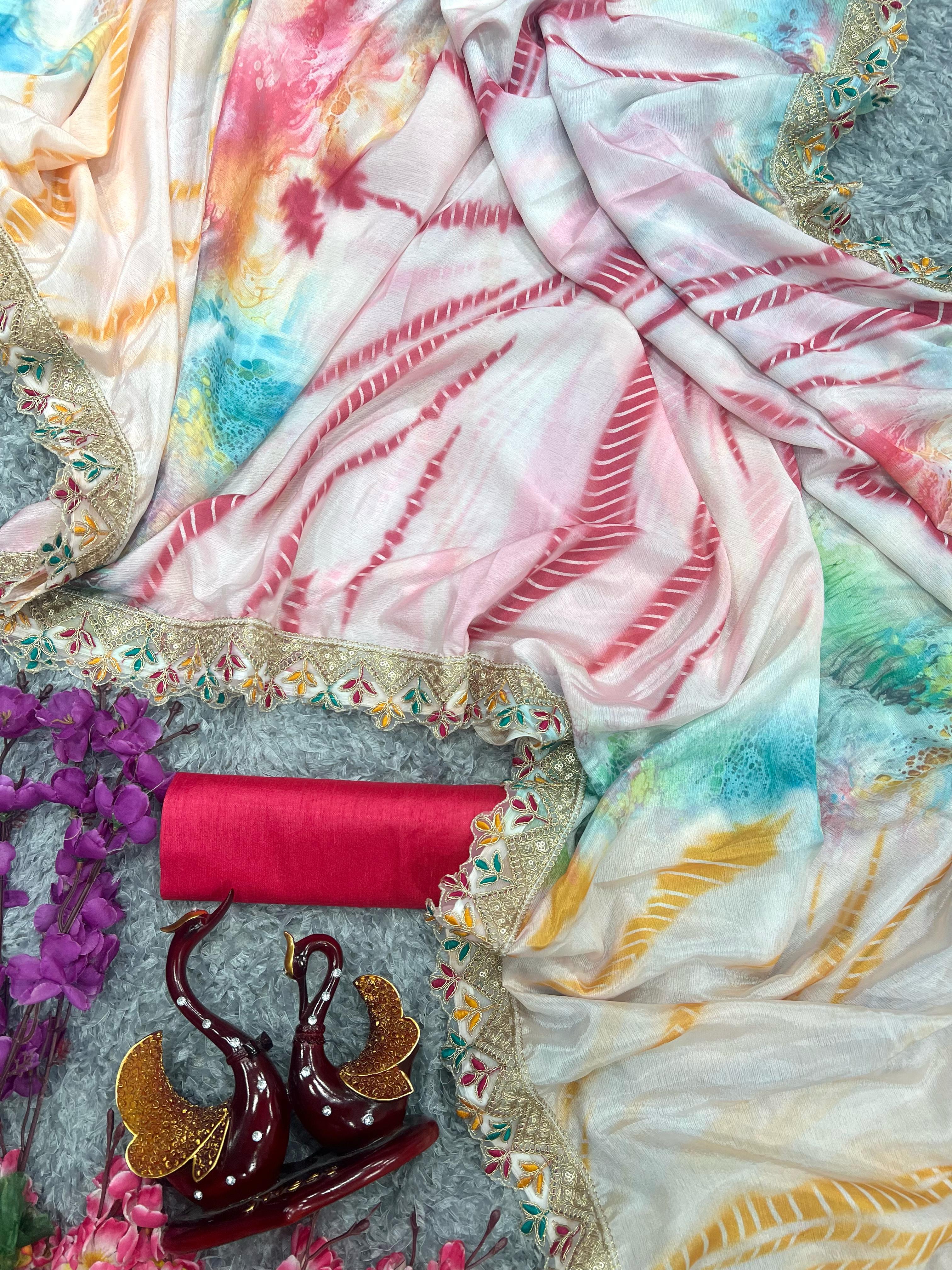 Beautiful Designer Heavy Georgette With Sequence Saree