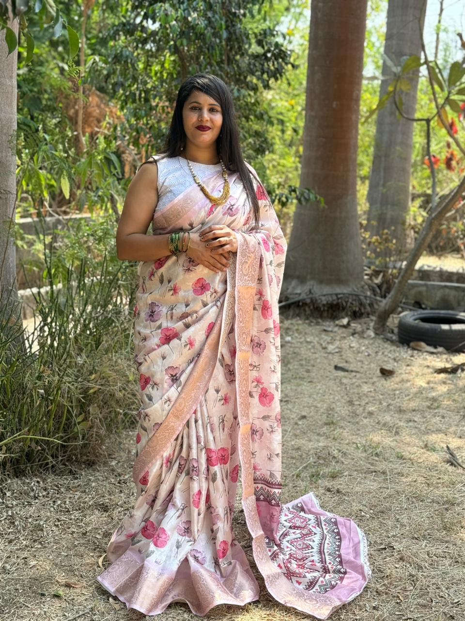 Beautiful Designer Summer Special Bandhej Soft Digital Print Dola Silk Saree