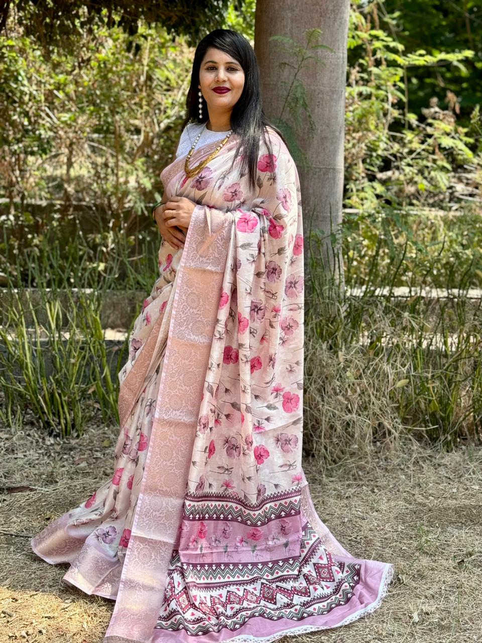 Beautiful Designer Summer Special Bandhej Soft Digital Print Dola Silk Saree