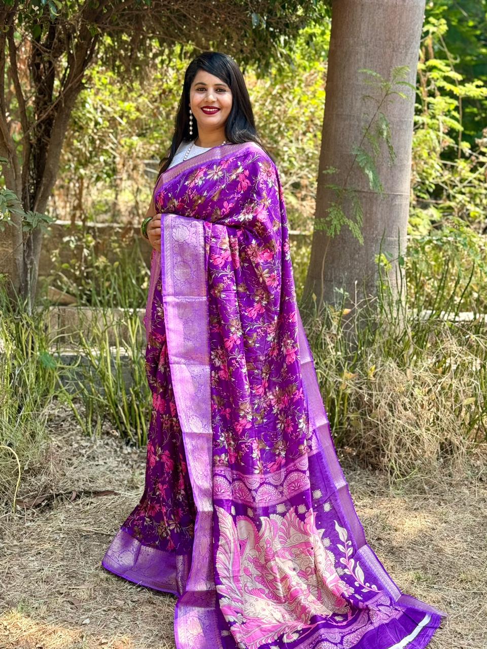 Beautiful Designer Summer Special Bandhej Soft Digital Print Dola Silk Saree