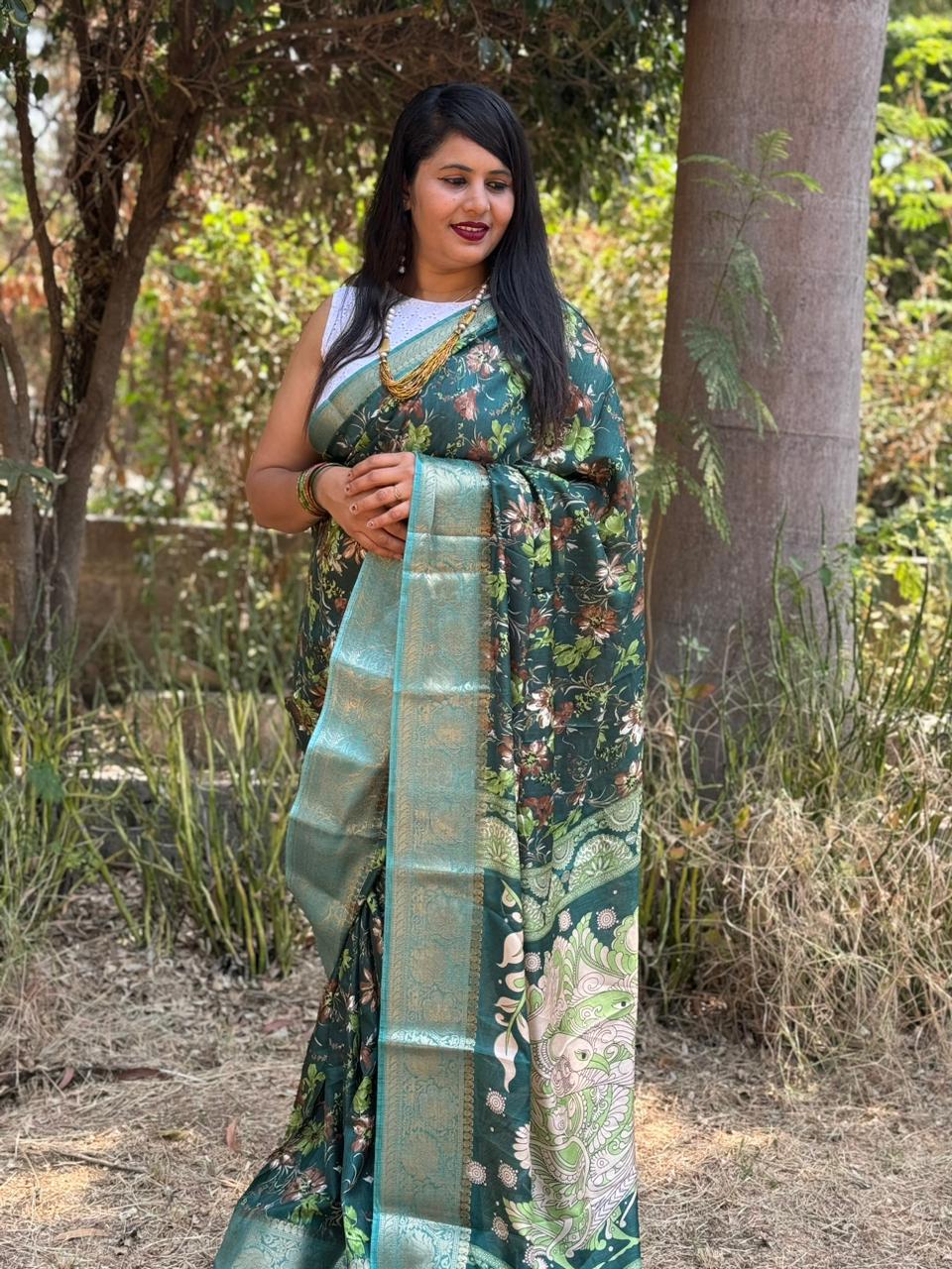 Beautiful Designer Summer Special Bandhej Soft Digital Print Dola Silk Saree