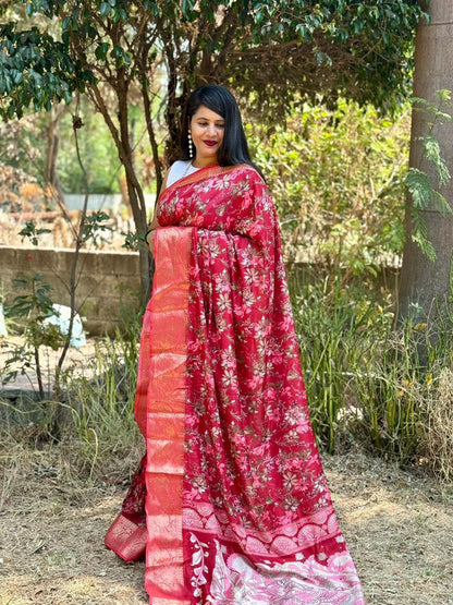 Beautiful Designer Summer Special Bandhej Soft Digital Print Dola Silk Saree