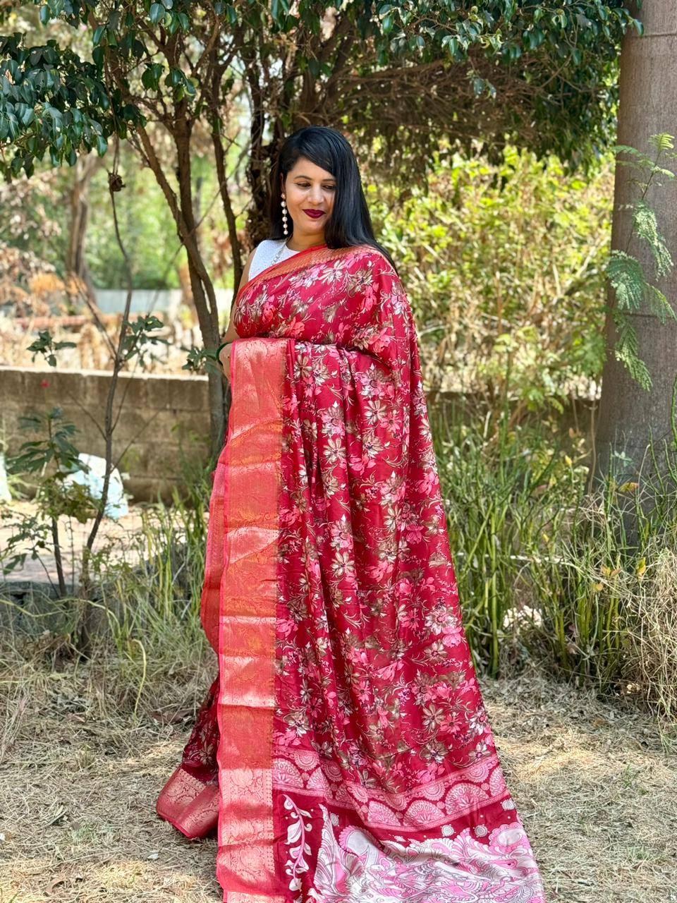 Beautiful Designer Summer Special Bandhej Soft Digital Print Dola Silk Saree