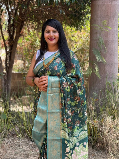Beautiful Designer Summer Special Bandhej Soft Digital Print Dola Silk Saree
