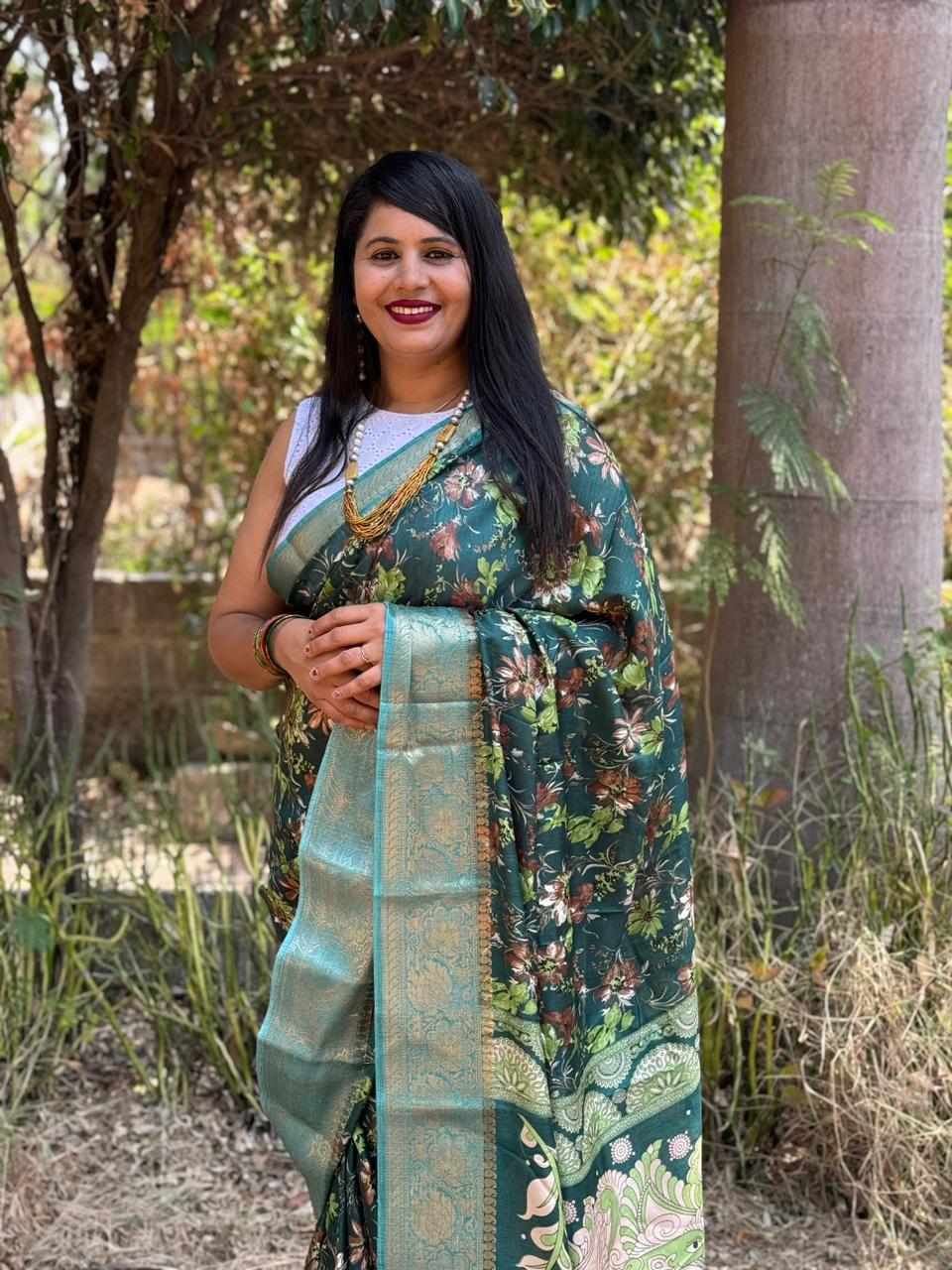 Beautiful Designer Summer Special Bandhej Soft Digital Print Dola Silk Saree