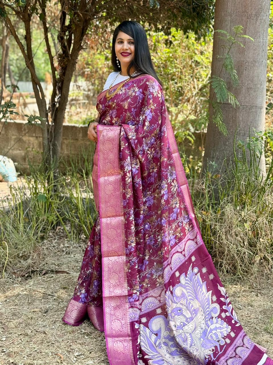 Beautiful Designer Summer Special Bandhej Soft Digital Print Dola Silk Saree